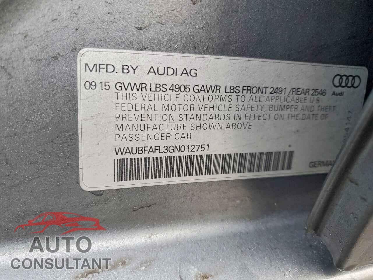 AUDI A4 2016 - WAUBFAFL3GN012751