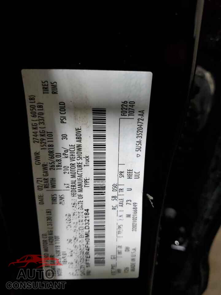 FORD RANGER 2021 - 1FTER4FH0MLD32184