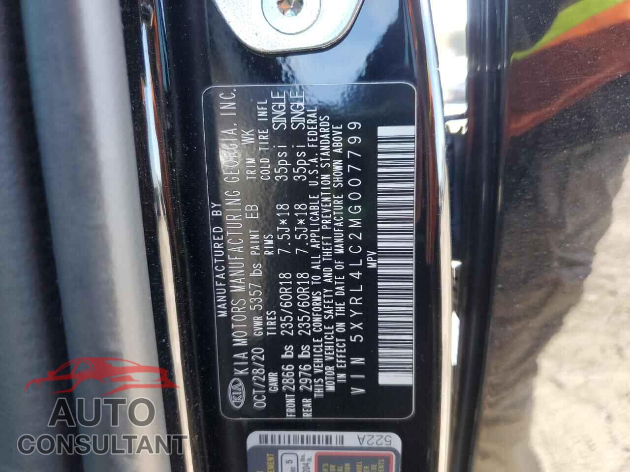 KIA SORENTO 2021 - 5XYRL4LC2MG007799