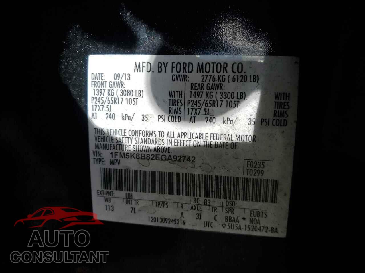 FORD EXPLORER 2014 - 1FM5K8B82EGA92742