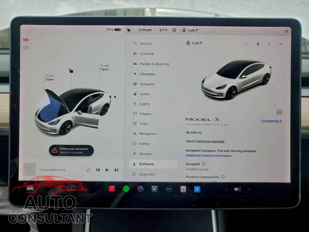 TESLA MODEL 3 2020 - 5YJ3E1EA9LF805698