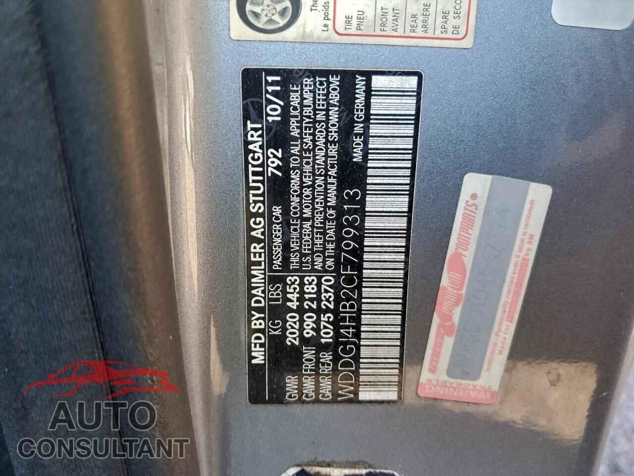 MERCEDES-BENZ C-CLASS 2012 - WDDGJ4HB2CF799313