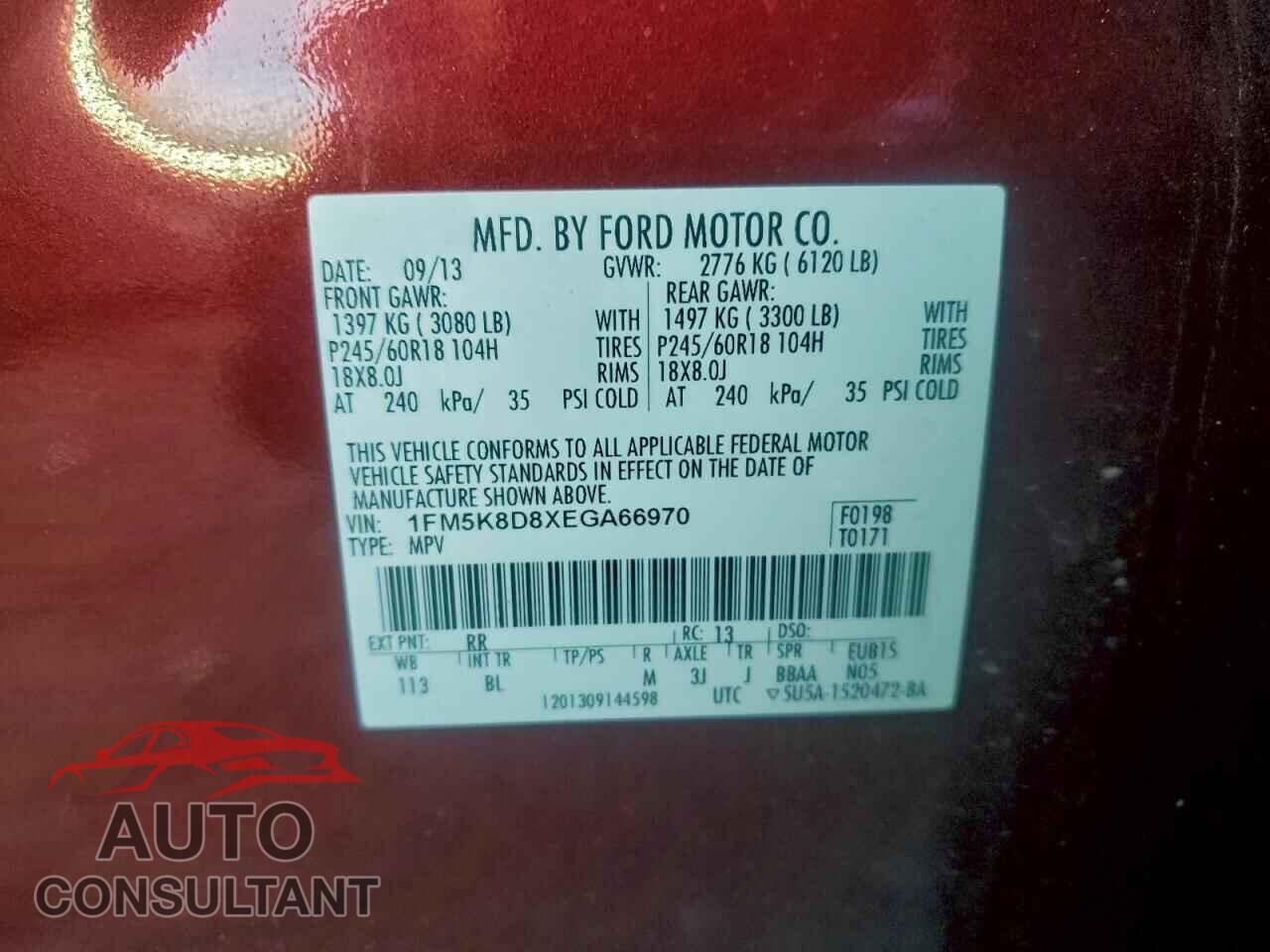FORD EXPLORER 2014 - 1FM5K8D8XEGA66970
