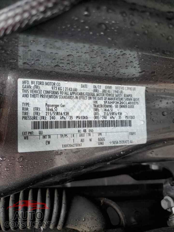 FORD FOCUS 2012 - 1FAHP3K29CL465576