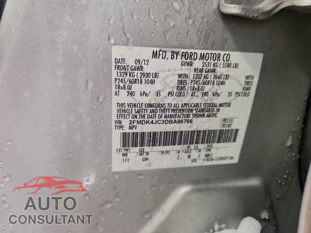 FORD EDGE 2013 - 2FMDK4JC3DBA96766