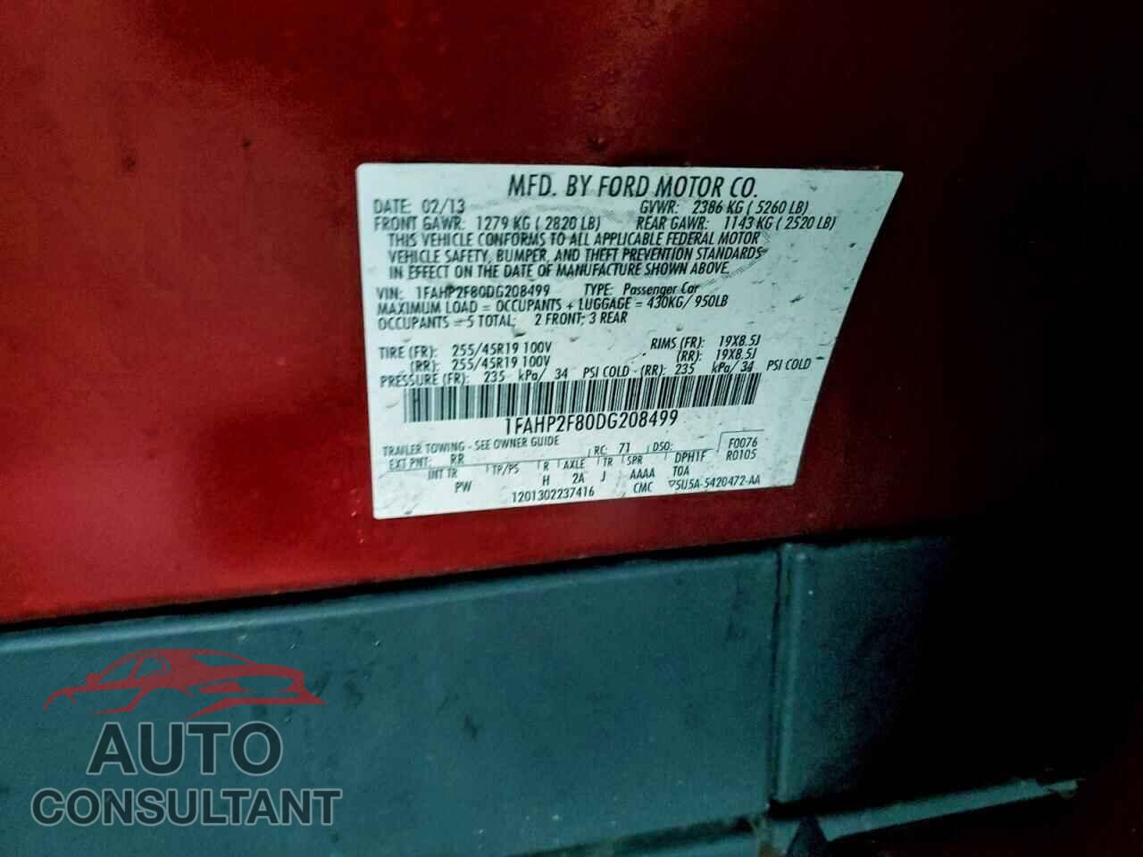 FORD TAURUS 2013 - 1FAHP2F80DG208499