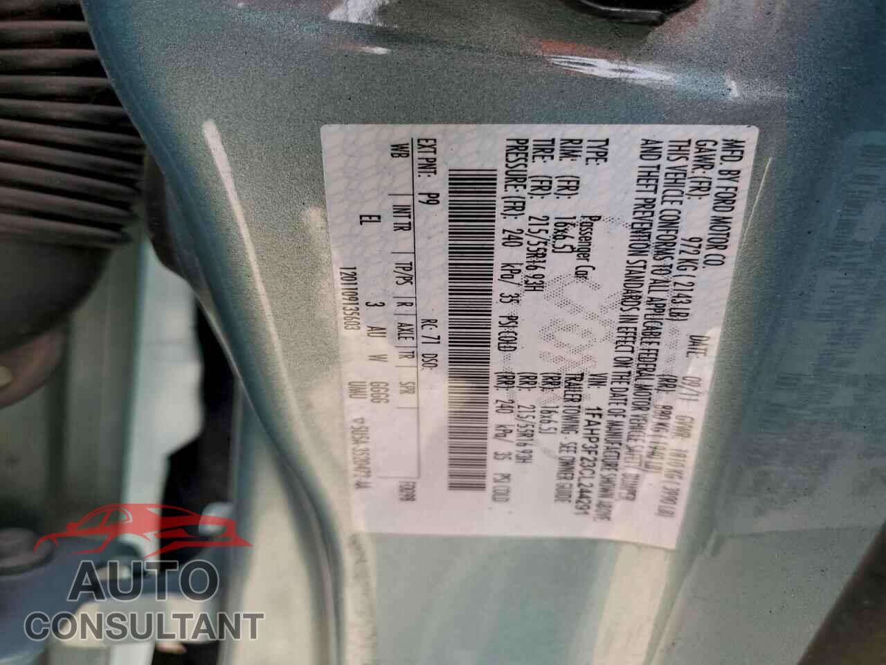 FORD FOCUS 2012 - 1FAHP3F23CL244291
