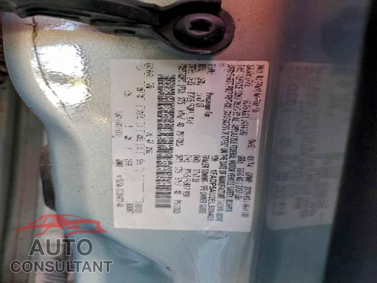 FORD CMAX 2014 - 1FADP5AU2EL509403