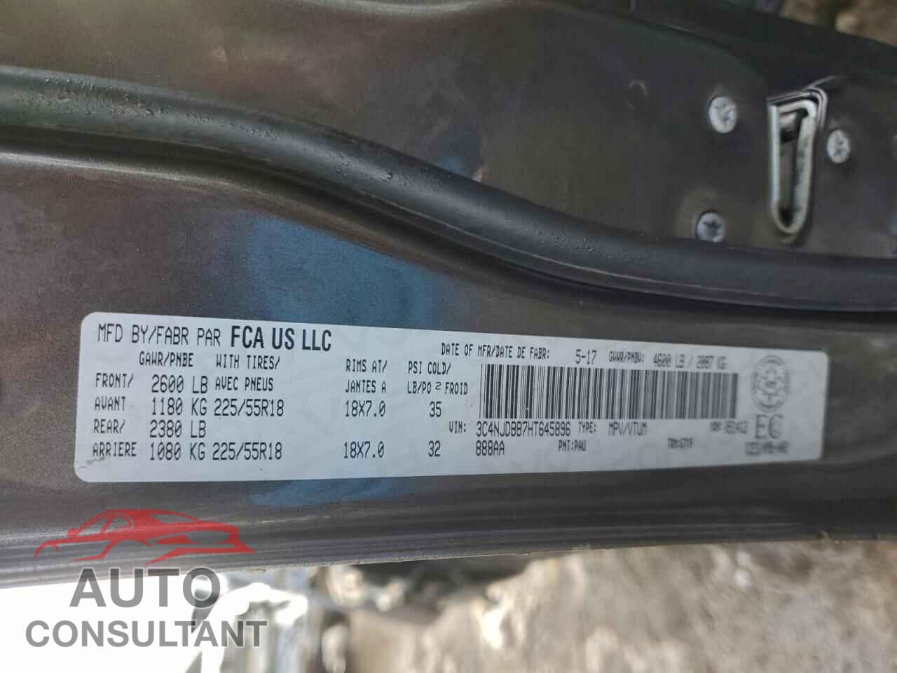 JEEP COMPASS 2017 - 3C4NJDBB7HT645896
