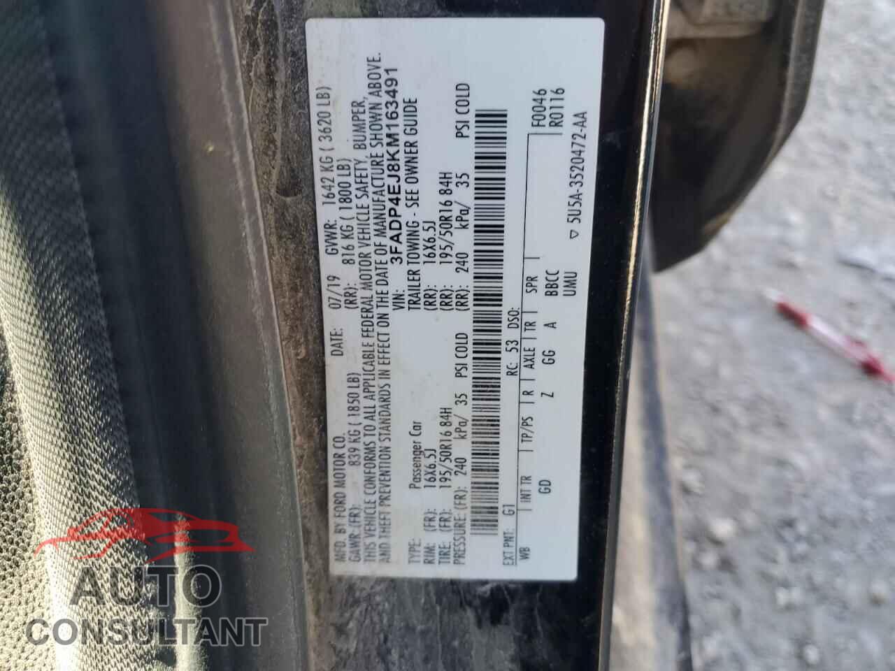 FORD FIESTA 2019 - 3FADP4EJ8KM163491