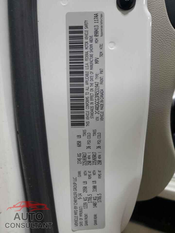 DODGE CARAVAN 2015 - 2C4RDGCG3FR531947