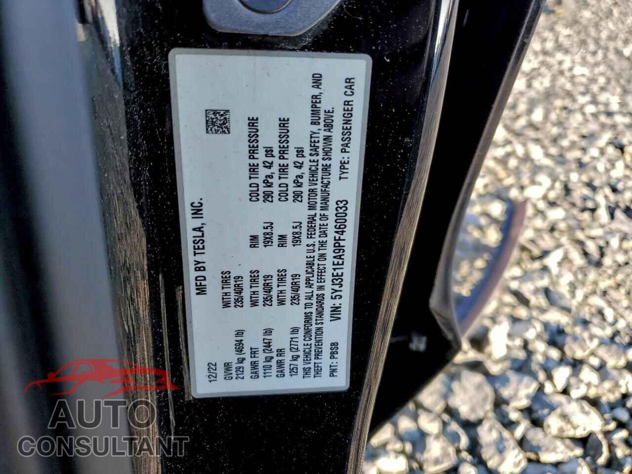 TESLA MODEL 3 2023 - 5YJ3E1EA9PF460033