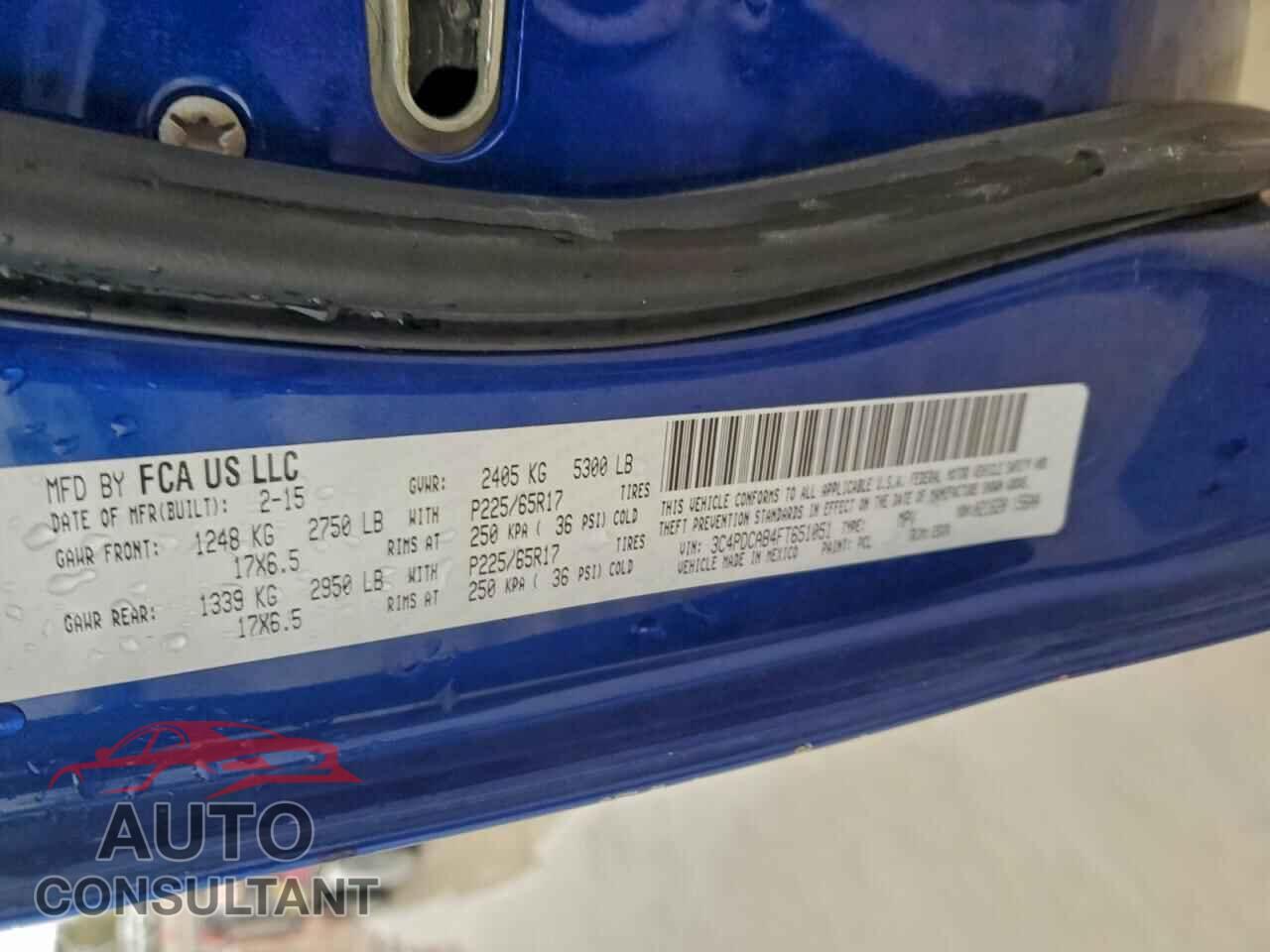 DODGE JOURNEY 2015 - 3C4PDCAB4FT651051