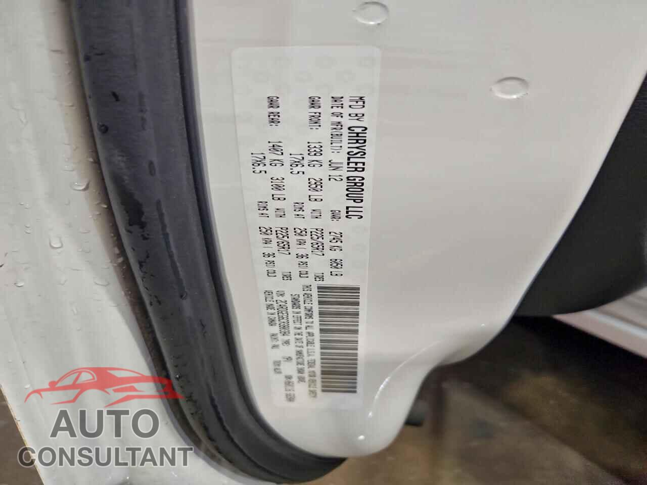 DODGE CARAVAN 2012 - 2C4RDGEG6CR380384