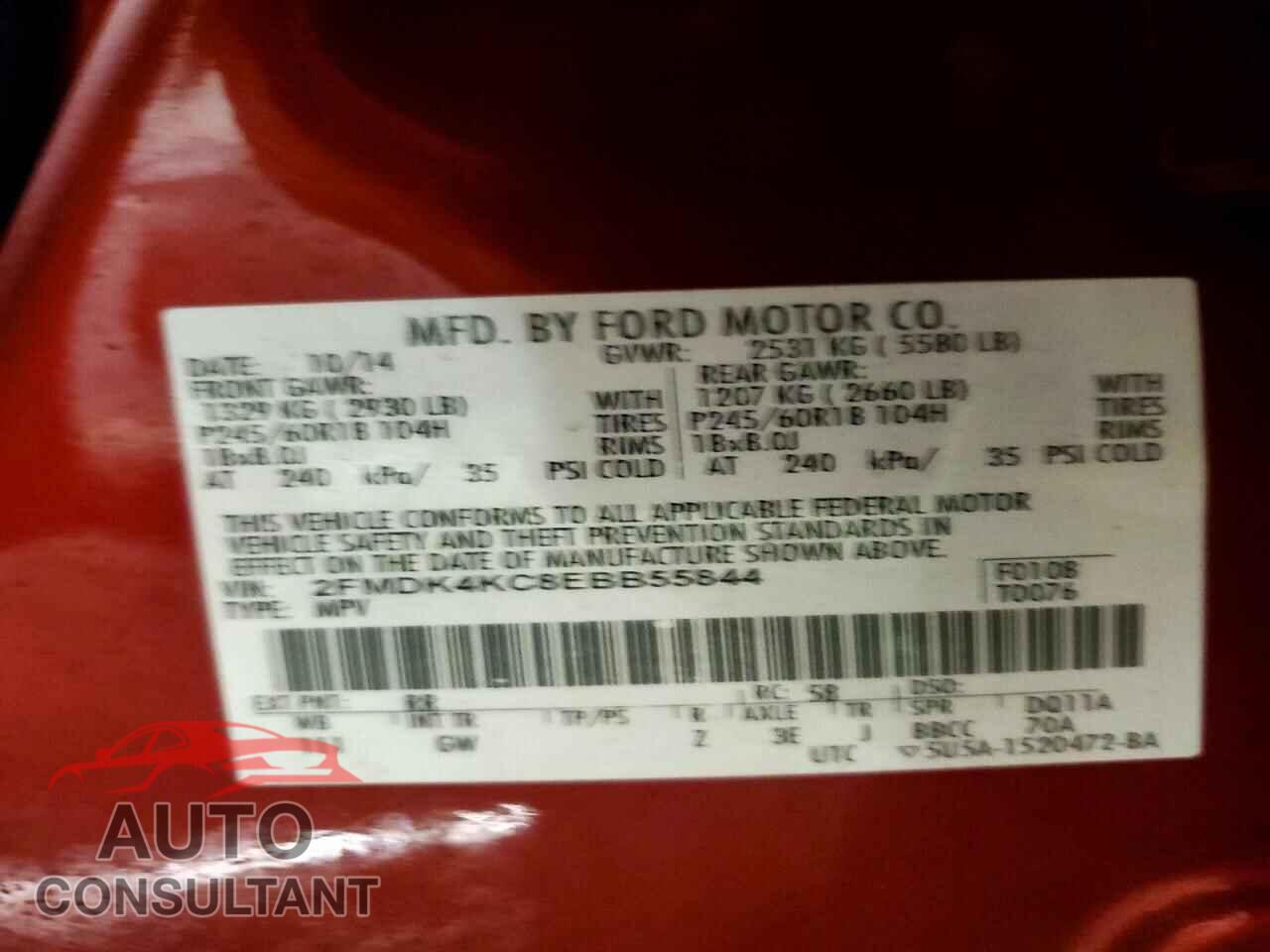 FORD EDGE 2014 - 2FMDK4KC8EBB55844