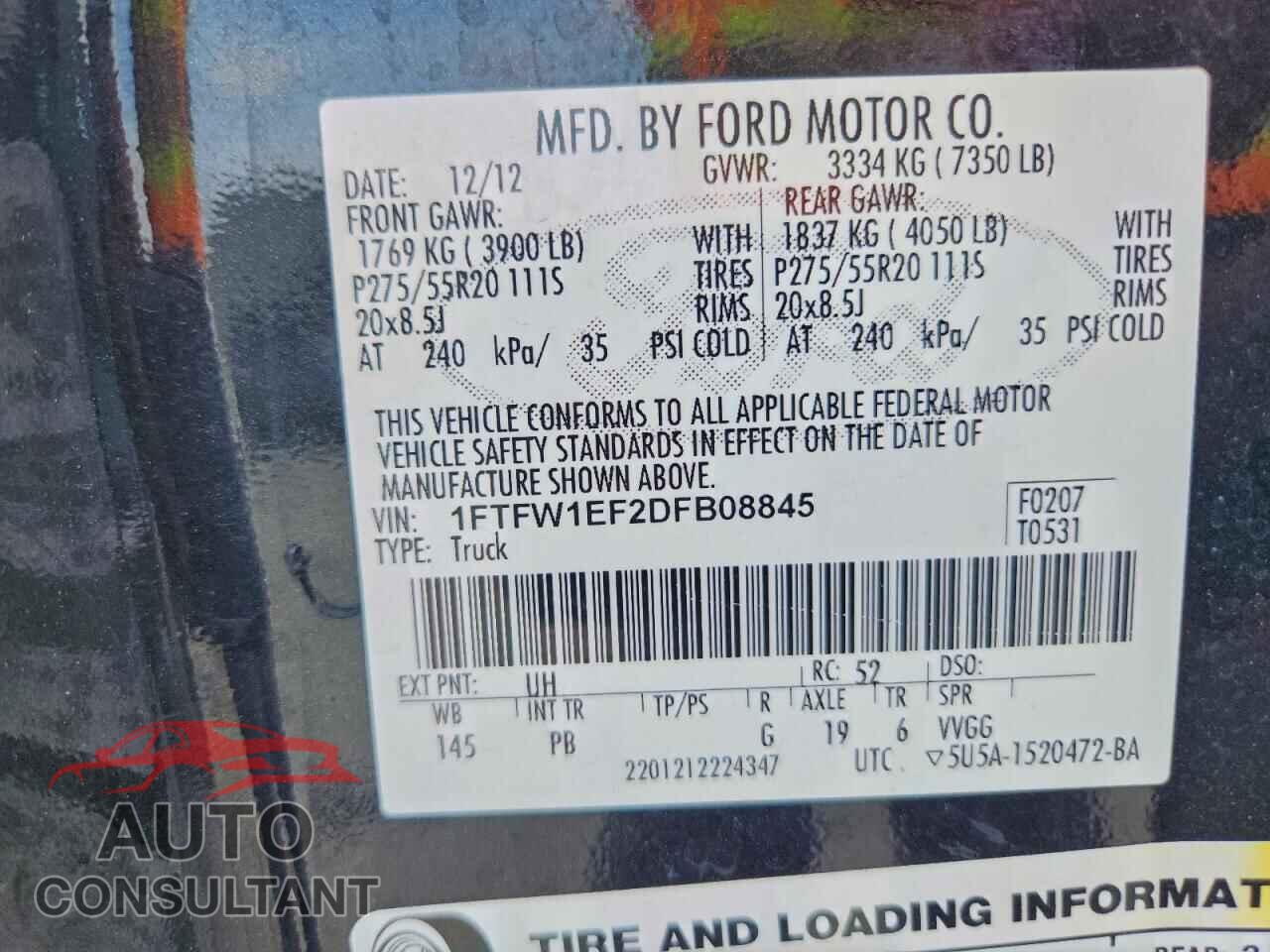 FORD F-150 2013 - 1FTFW1EF2DFB08845