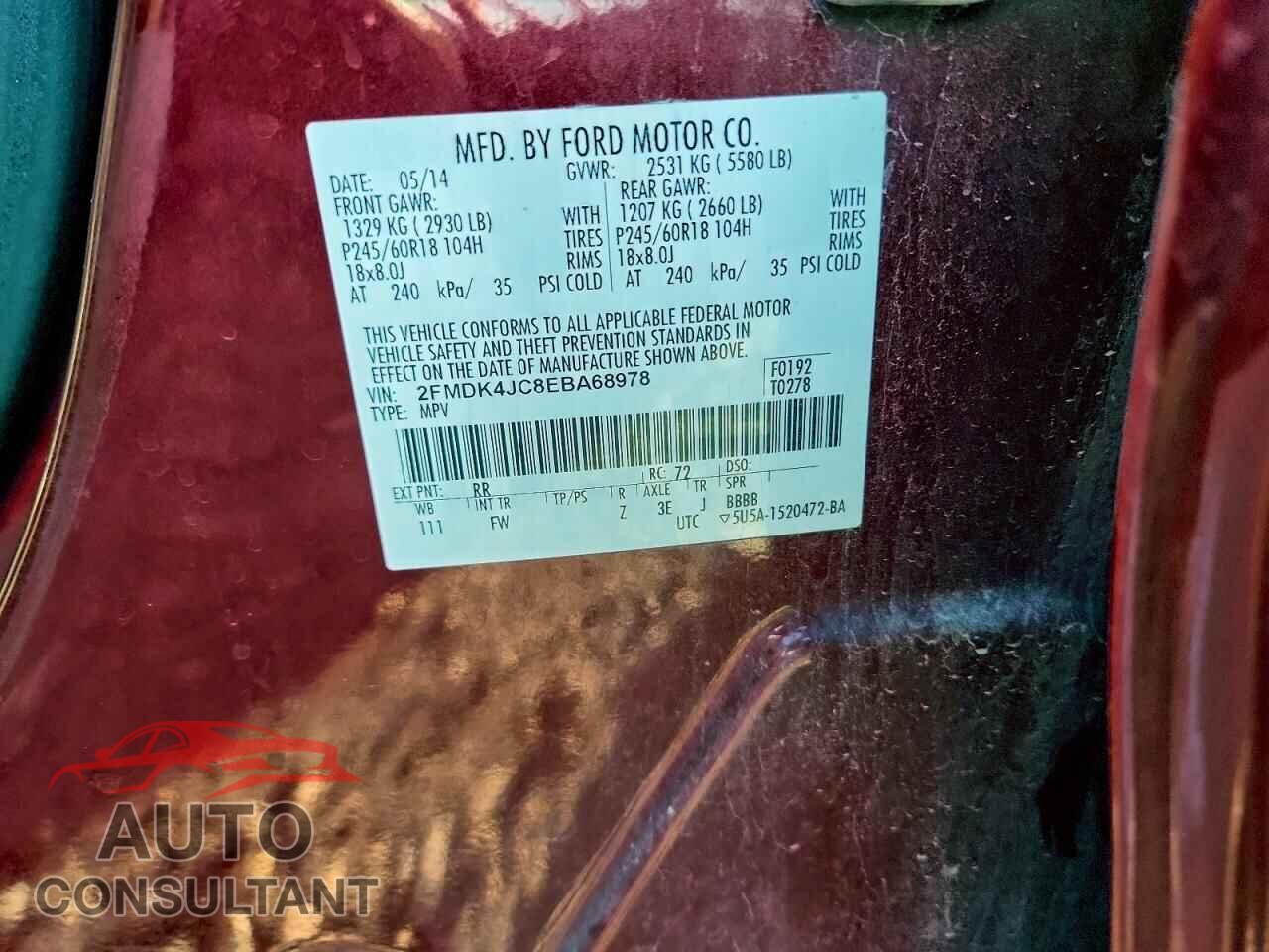 FORD EDGE 2014 - 2FMDK4JC8EBA68978