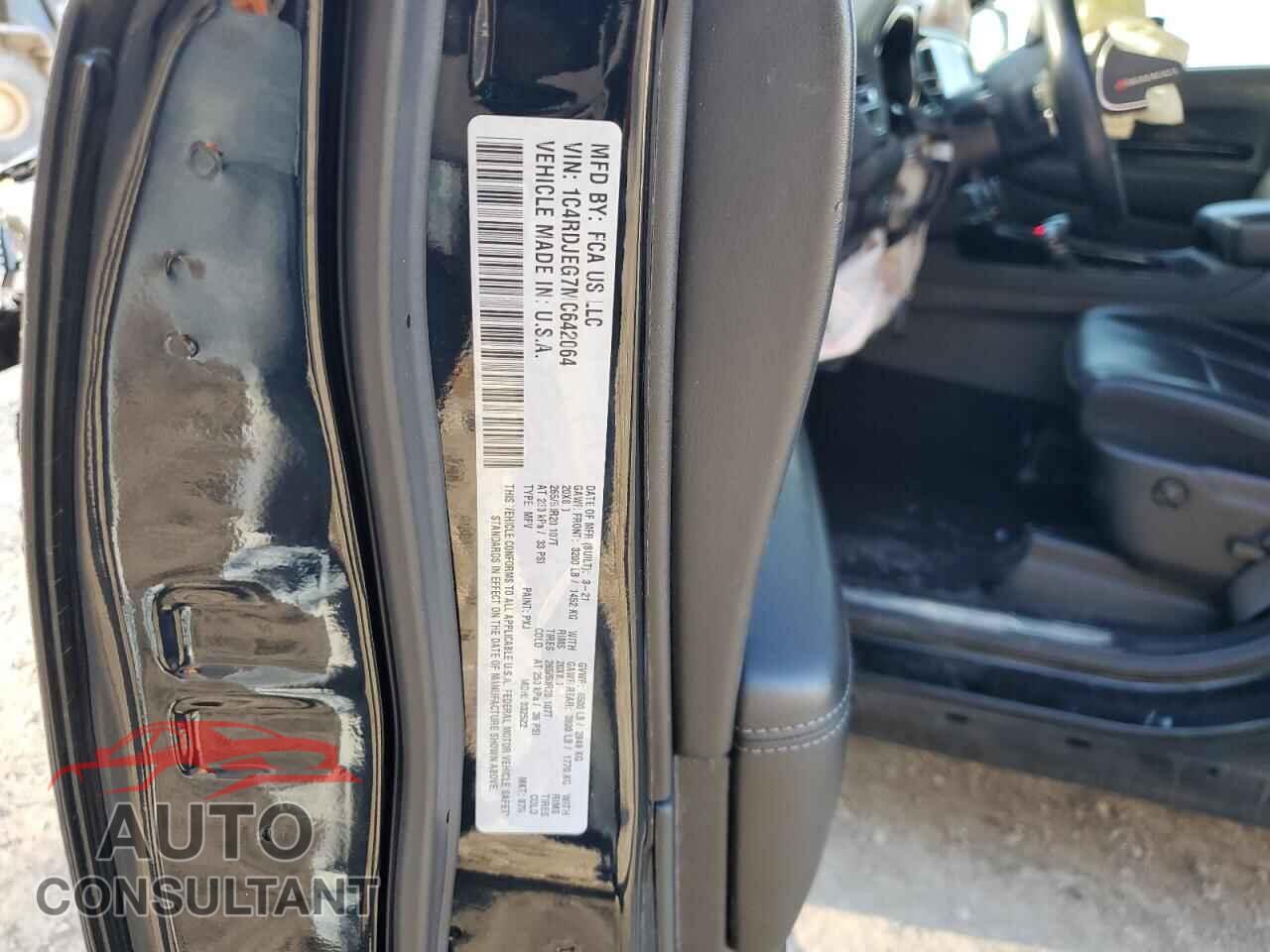 DODGE DURANGO 2021 - 1C4RDJEG7MC642064