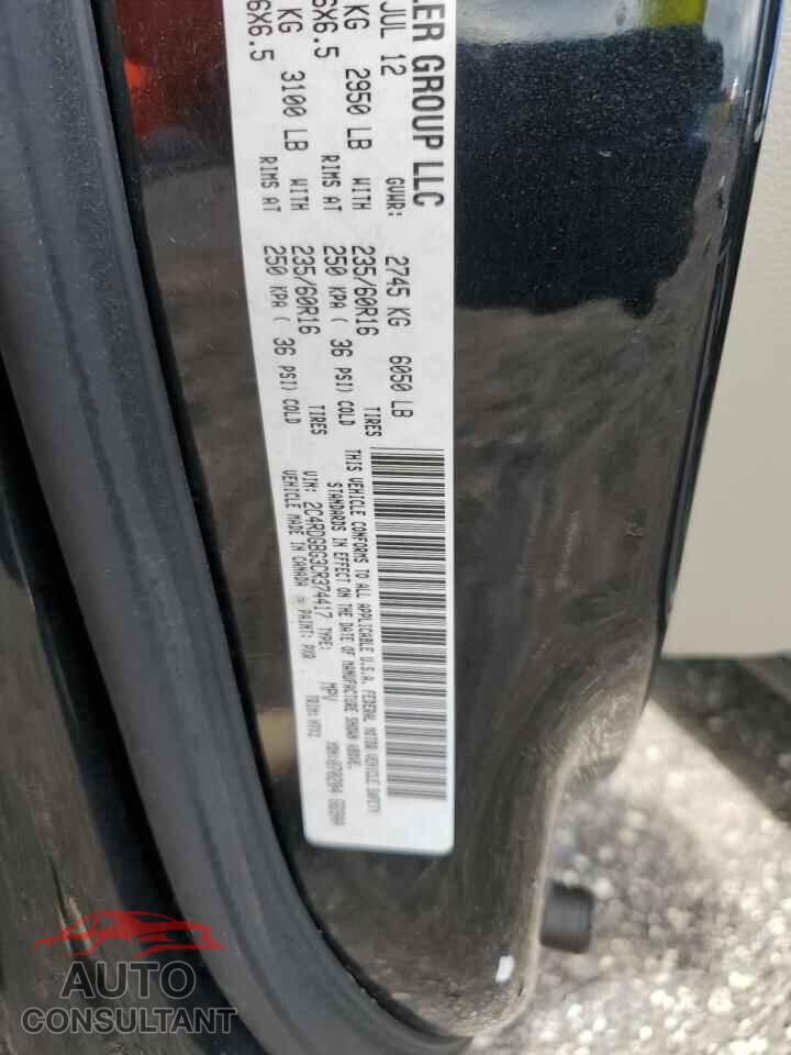 DODGE CARAVAN 2012 - 2C4RDGBG3CR374417