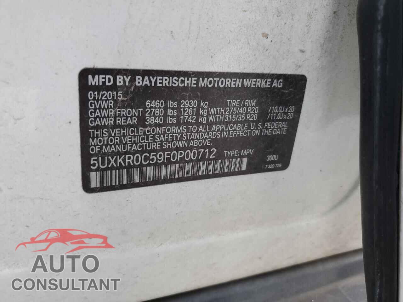 BMW X5 2015 - 5UXKR0C59F0P00712