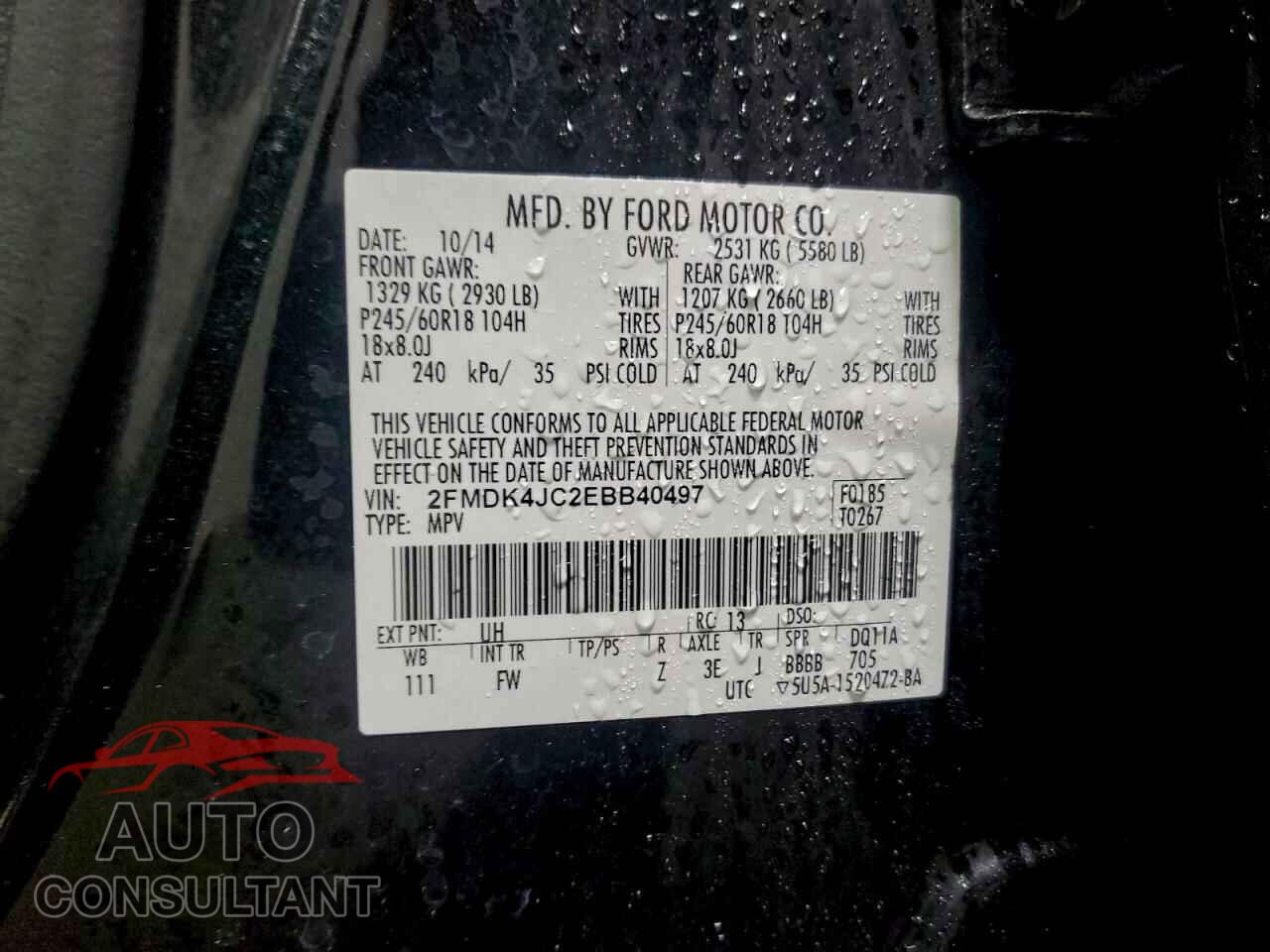 FORD EDGE 2014 - 2FMDK4JC2EBB40497