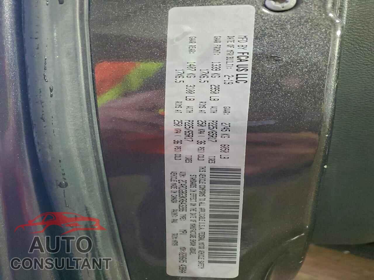DODGE CARAVAN 2019 - 2C4RDGBG3KR643286