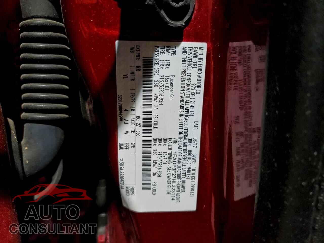 FORD FOCUS 2017 - 1FADP3F27HL323114
