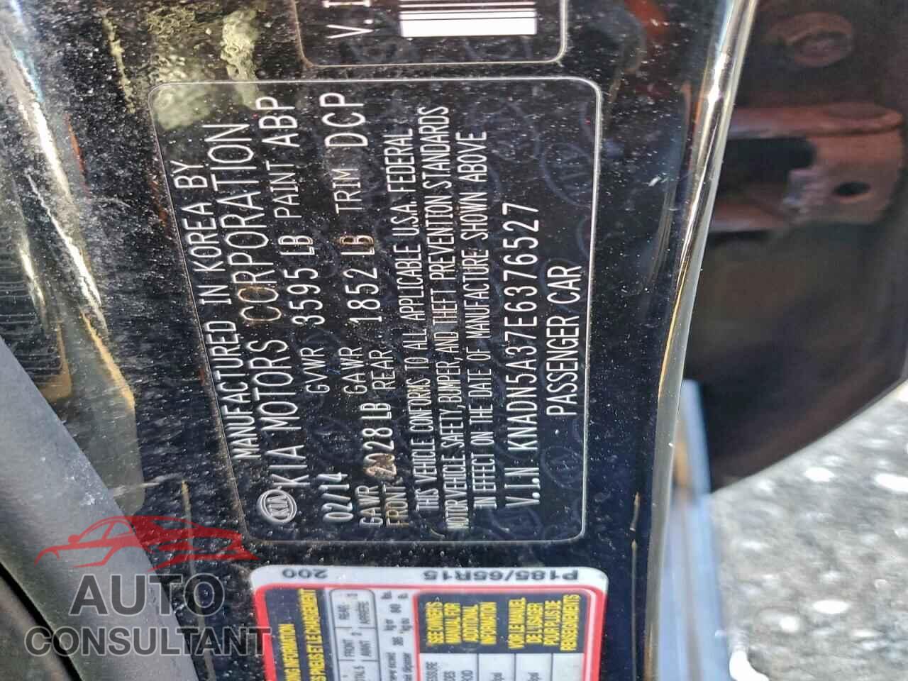 KIA RIO 2014 - KNADN5A37E6376527