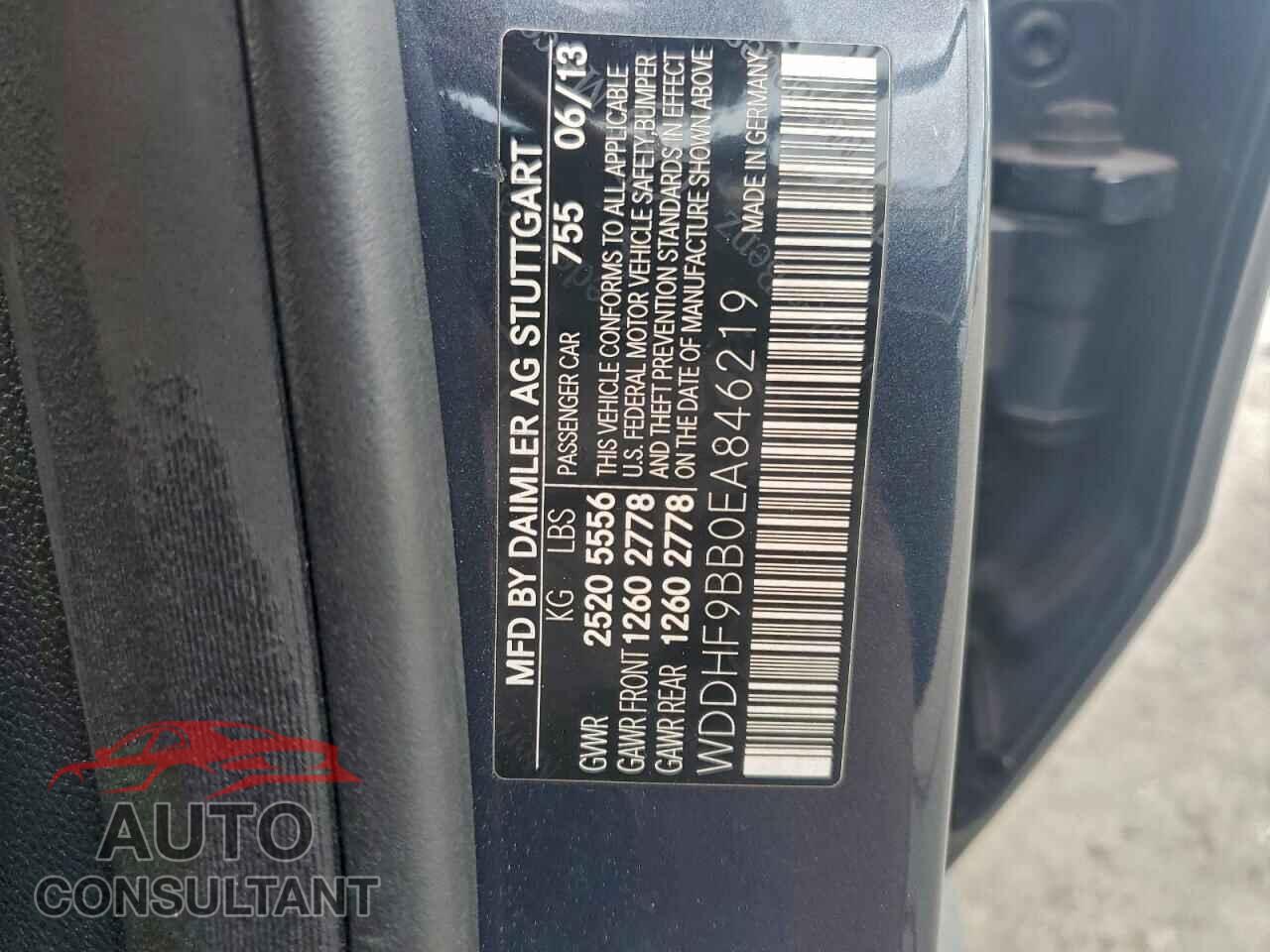 MERCEDES-BENZ E-CLASS 2014 - WDDHF9BB0EA846219