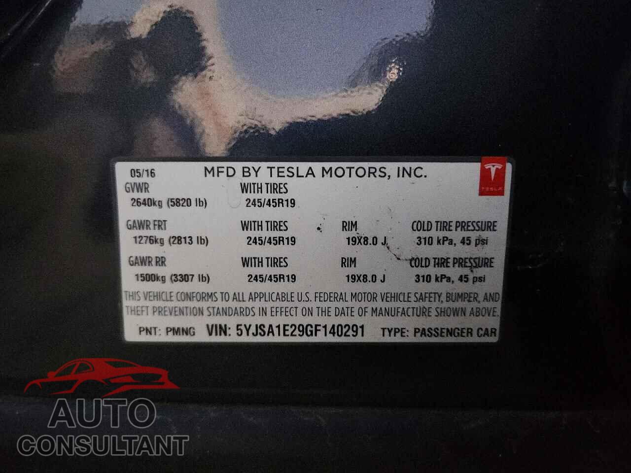 TESLA MODEL S 2016 - 5YJSA1E29GF140291