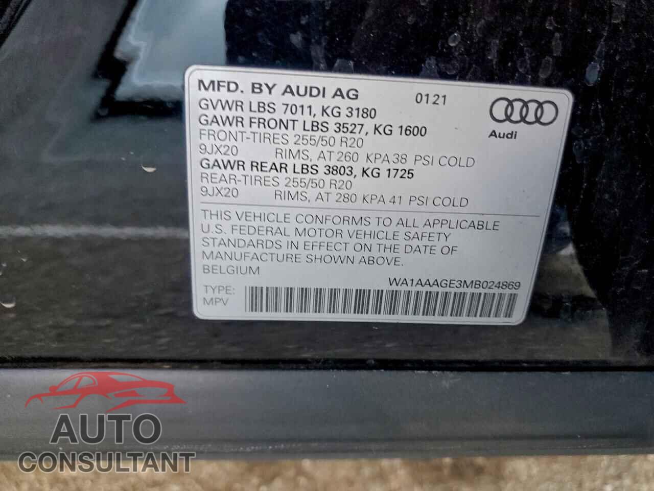 AUDI E-TRON 2021 - WA1AAAGE3MB024869