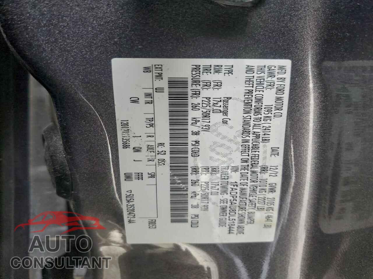 FORD CMAX 2013 - 1FADP5AU8DL518444