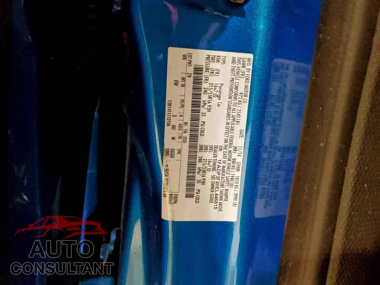 FORD FOCUS 2014 - 1FADP3F20EL446815