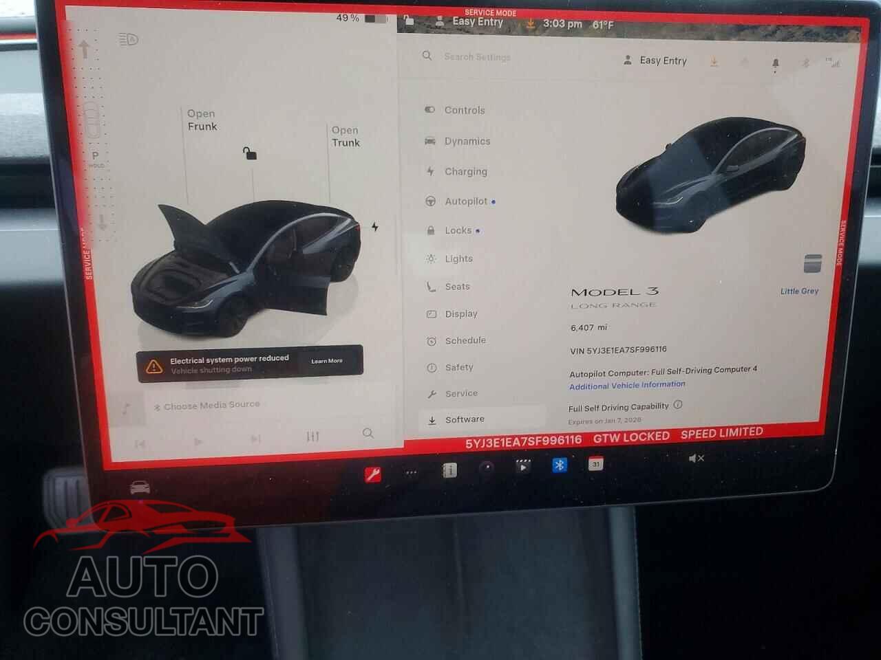 TESLA MODEL 3 2025 - 5YJ3E1EA7SF996116