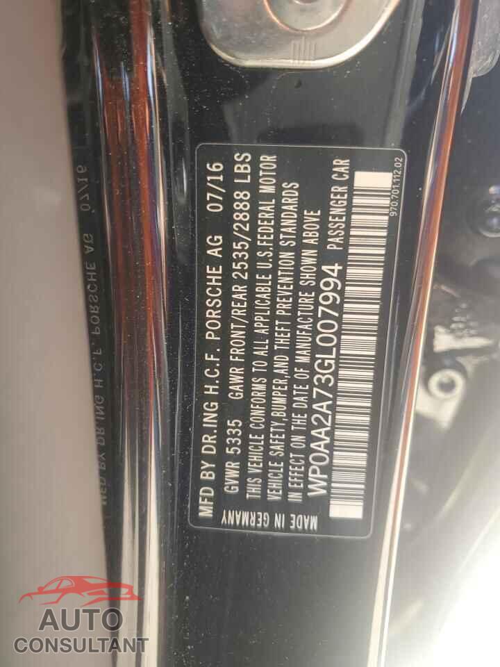 PORSCHE PANAMERA 2016 - WP0AA2A73GL007994