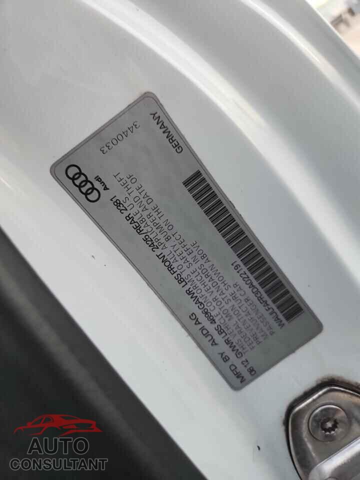 AUDI A5 2013 - WAULFAFR3DA022191