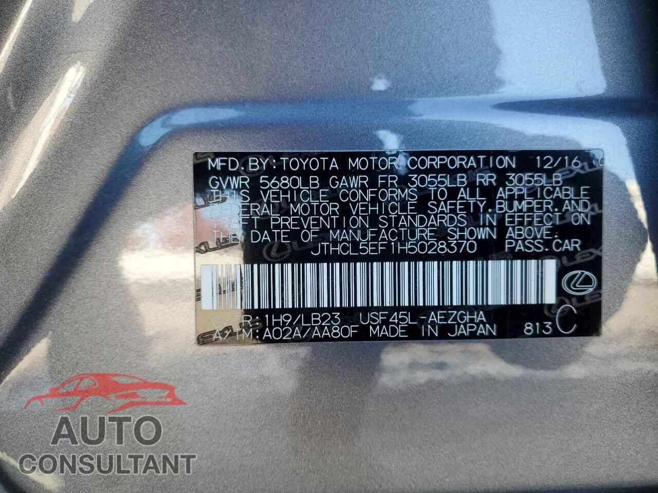 LEXUS LS460 2017 - JTHCL5EF1H5028370