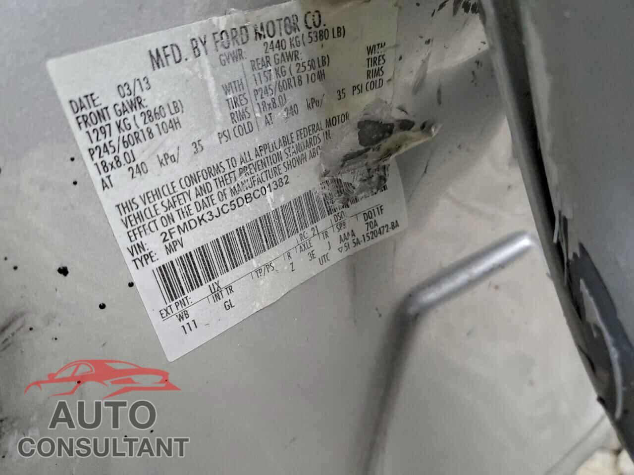 FORD EDGE 2013 - 2FMDK3JC5DBC01382