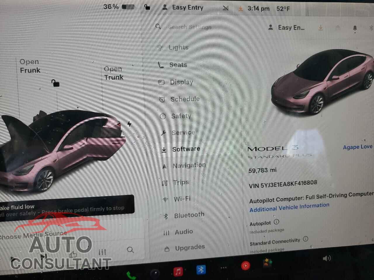 TESLA MODEL 3 2019 - 5YJ3E1EA8KF416808