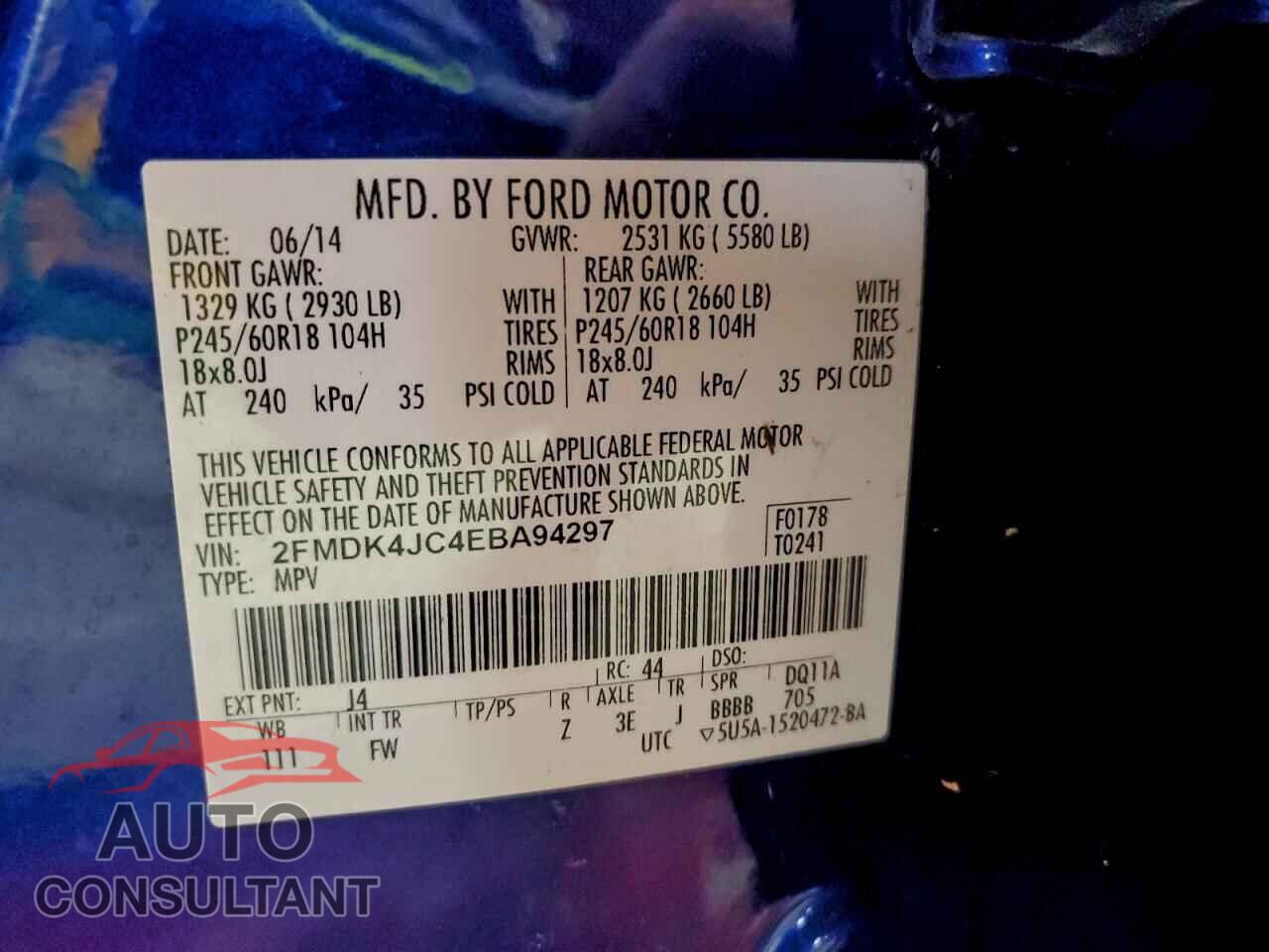FORD EDGE 2014 - 2FMDK4JC4EBA94297