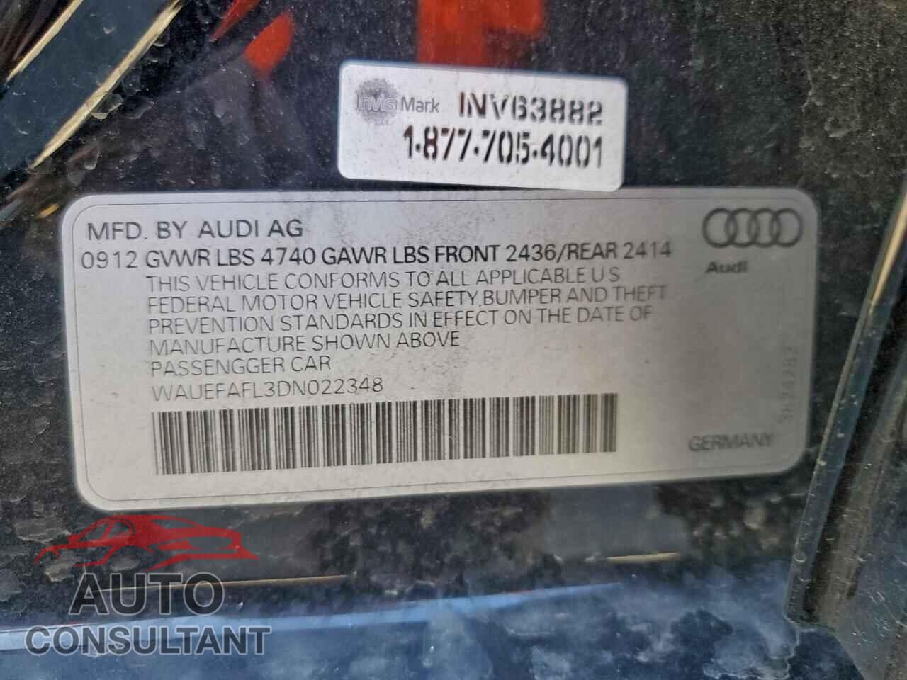 AUDI A4 2013 - WAUEFAFL3DN022348