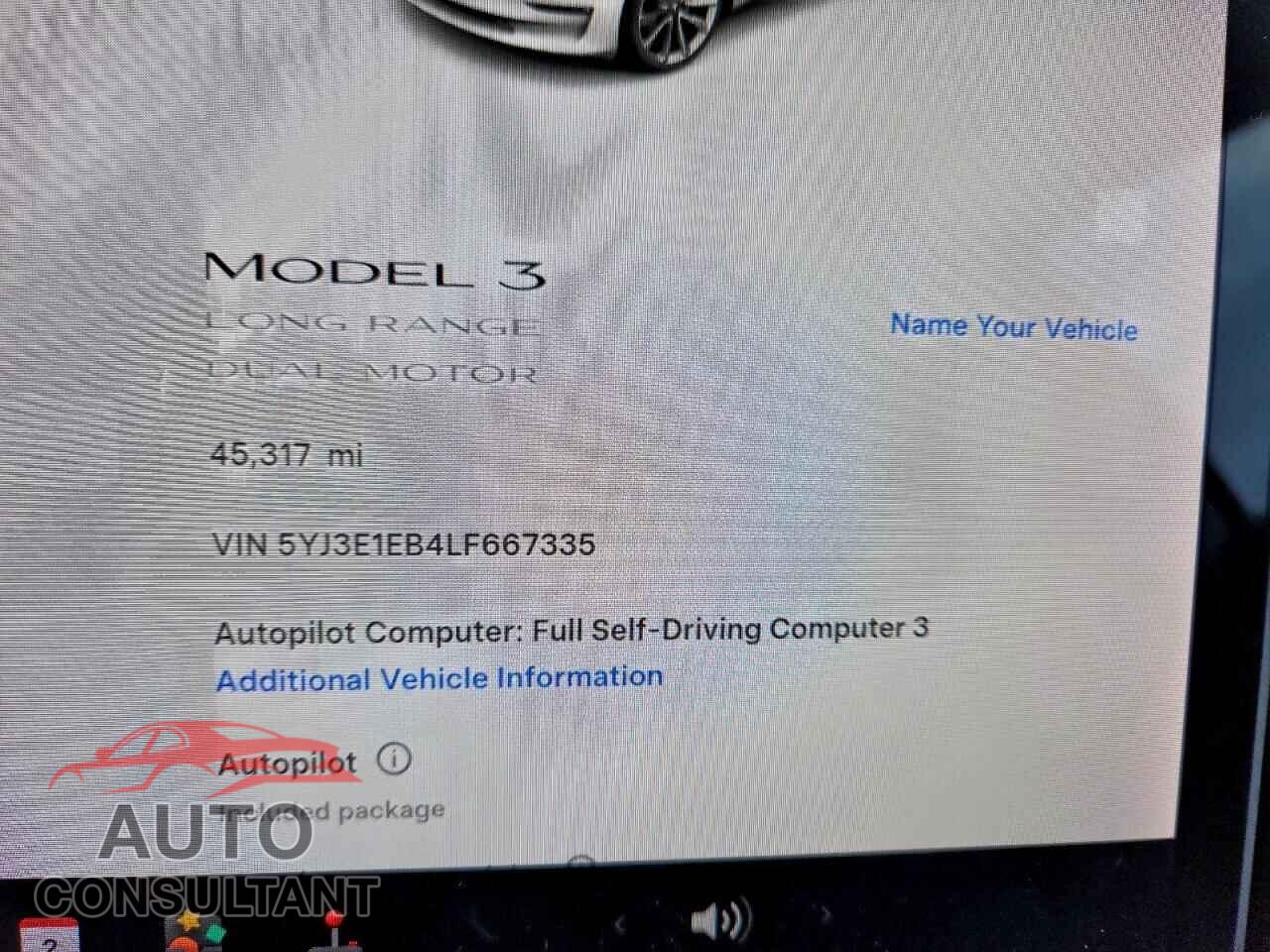 TESLA MODEL 3 2020 - 5YJ3E1EB4LF667335