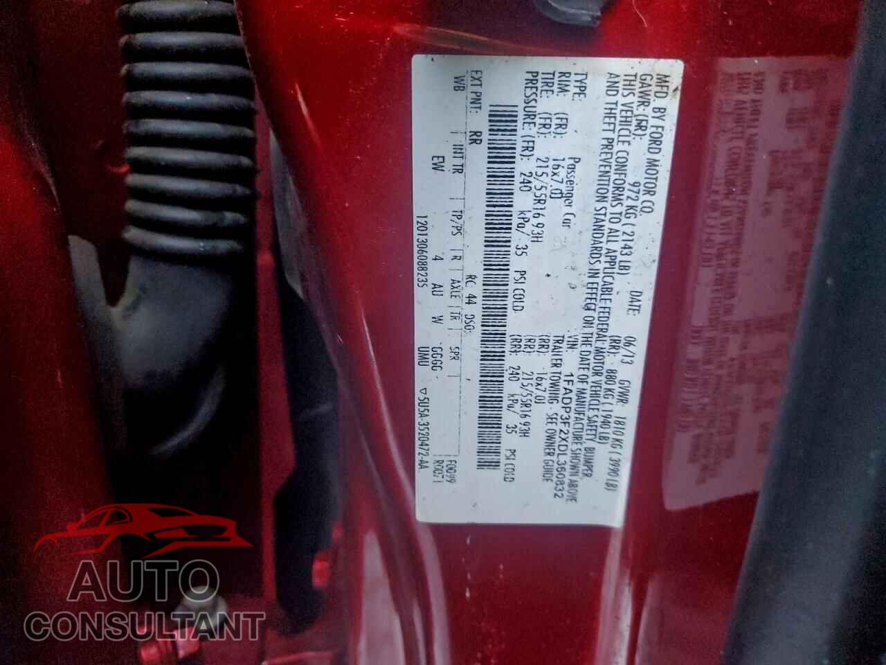 FORD FOCUS 2013 - 1FADP3F2XDL360832
