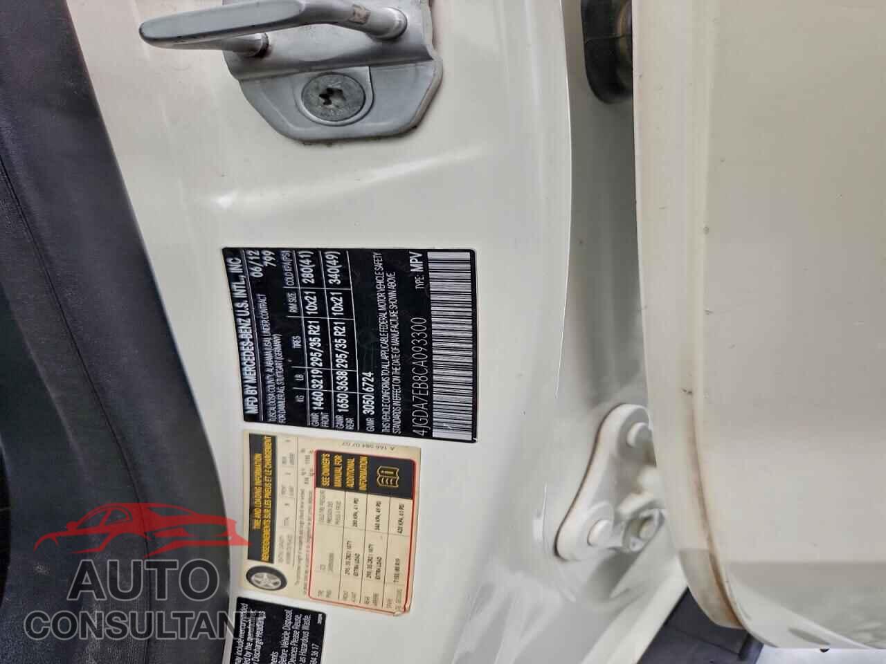 MERCEDES-BENZ M-CLASS 2012 - 4JGDA7EB8CA093300