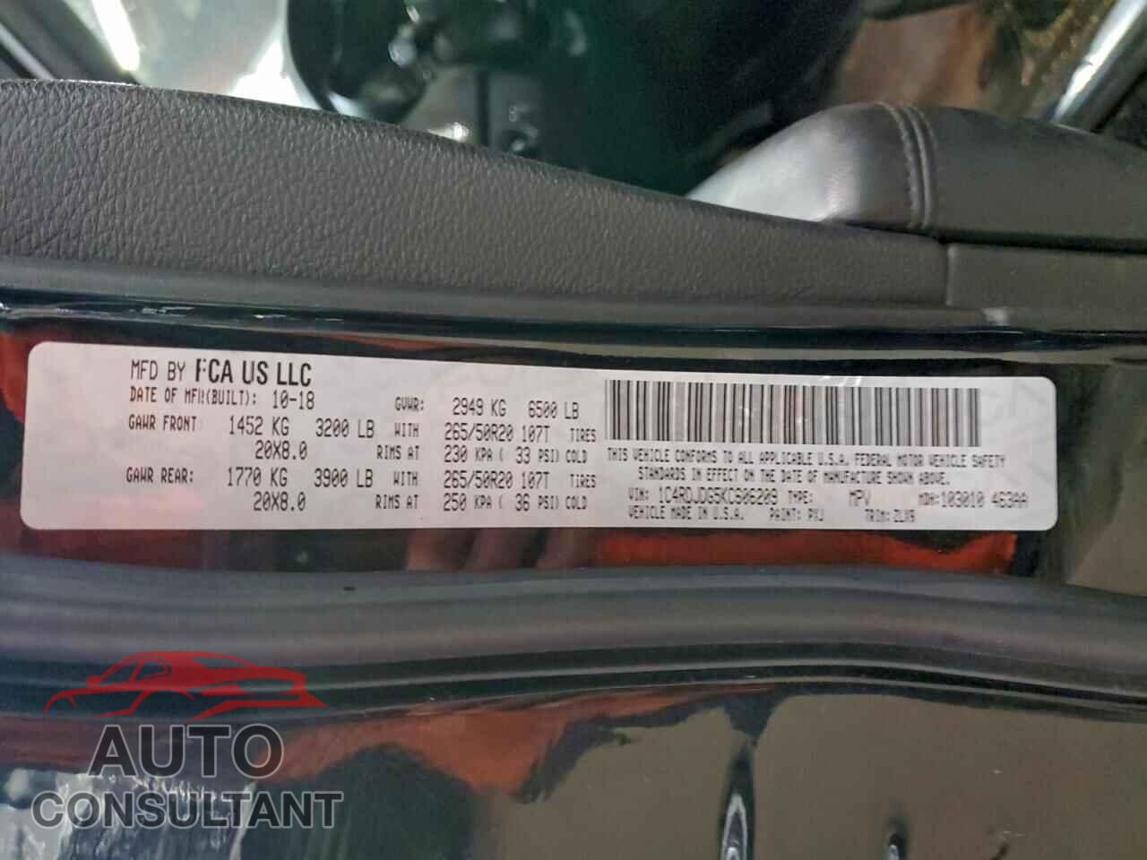 DODGE DURANGO 2019 - 1C4RDJDG5KC606209