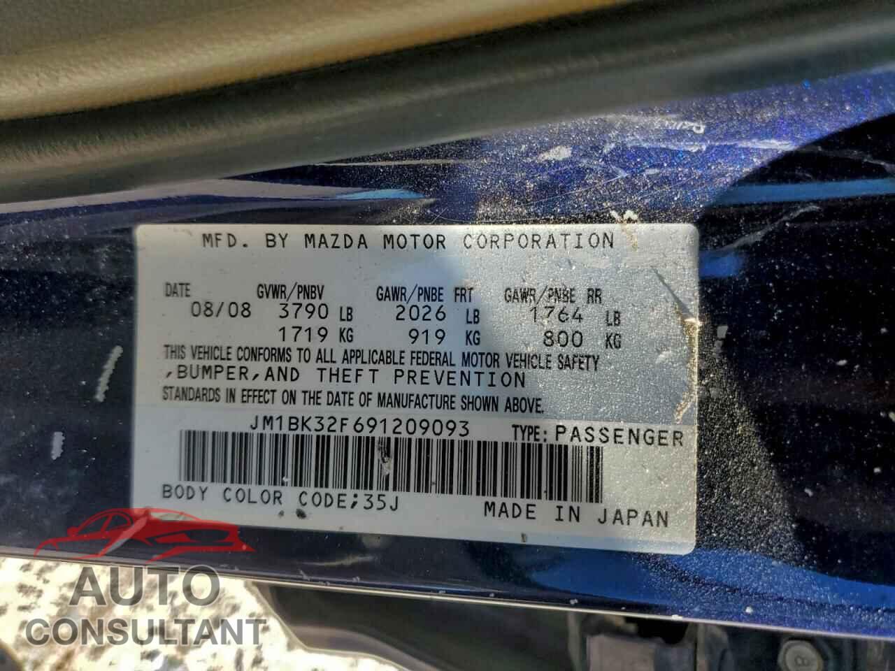 MAZDA 3 2009 - JM1BK32F691209093