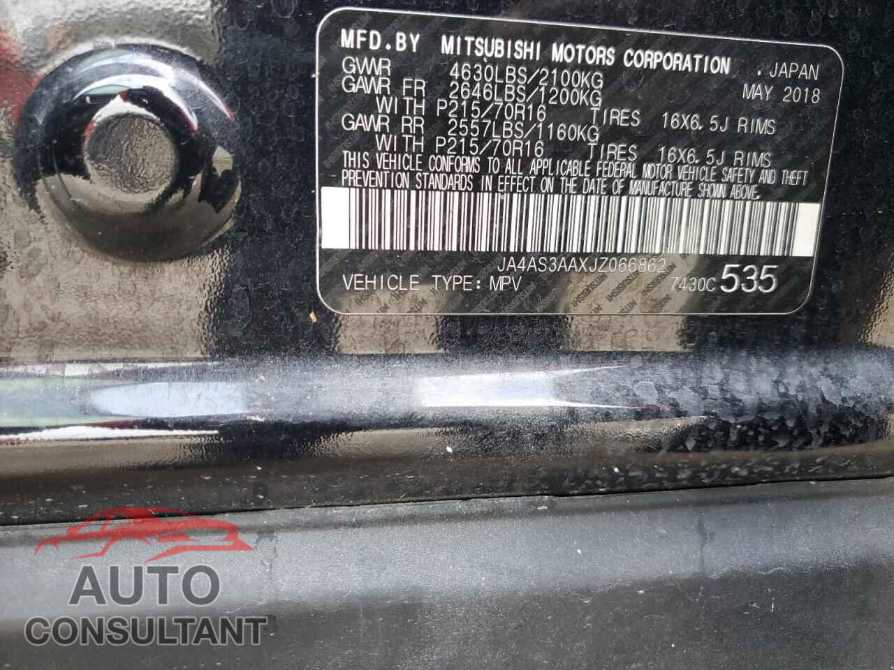 MITSUBISHI ECLIPSE 2018 - JA4AS3AAXJZ066862
