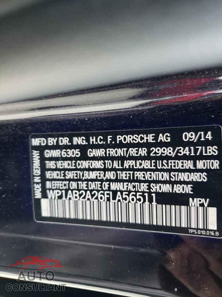PORSCHE CAYENNE 2015 - WP1AB2A26FLA56511
