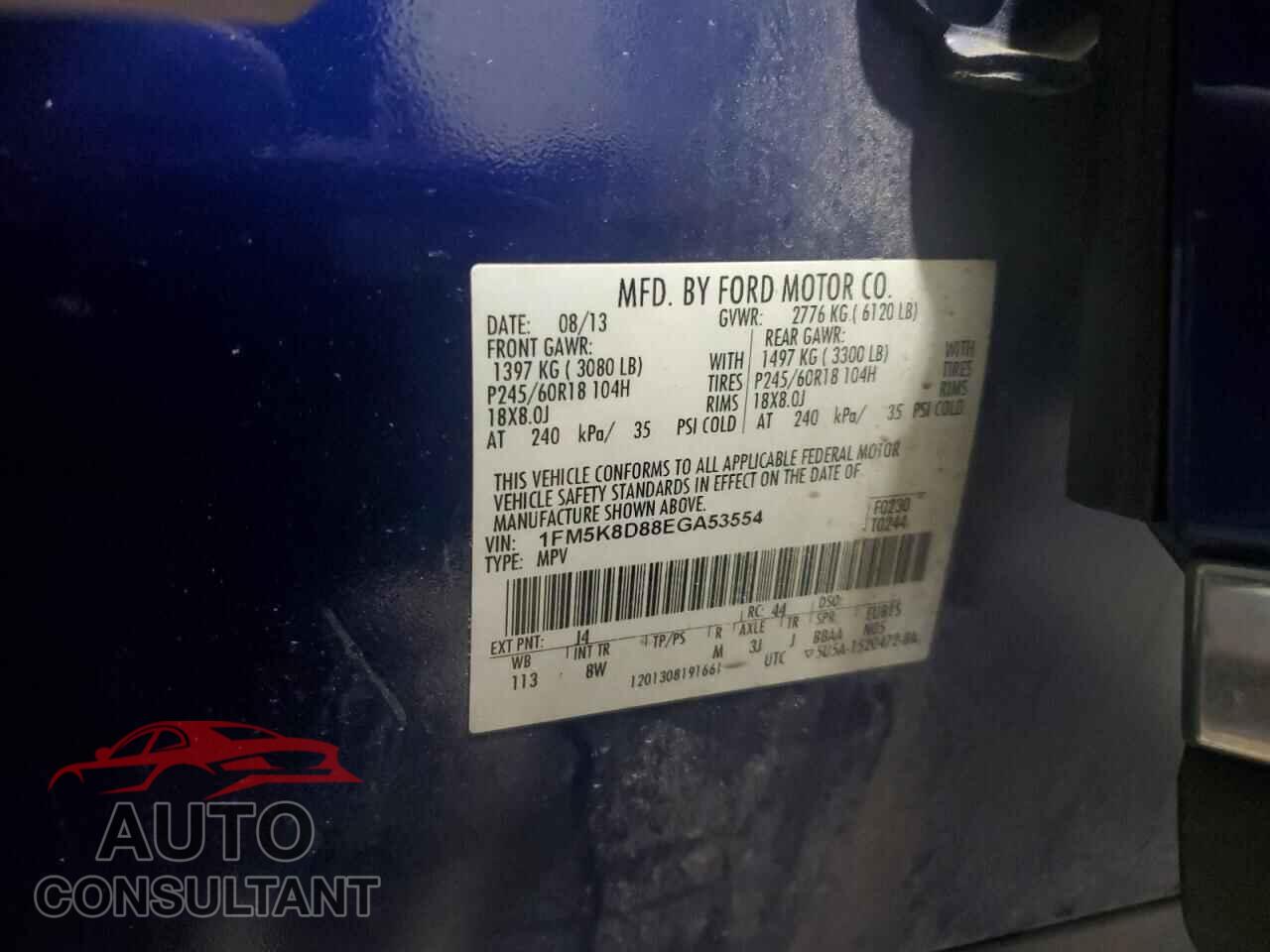 FORD EXPLORER 2014 - 1FM5K8D88EGA53554
