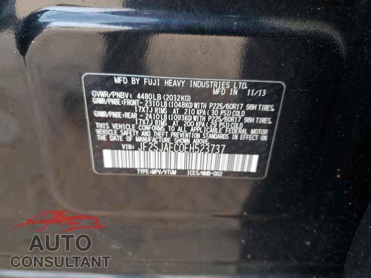 SUBARU FORESTER 2014 - JF2SJAEC0EH523737